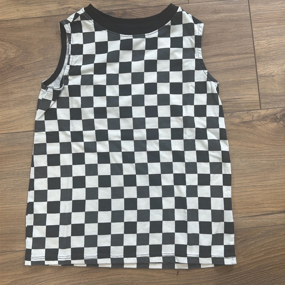 Black and White Check Tank